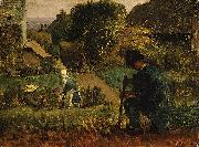 Jean-Franc Millet Garden Scene oil painting on canvas